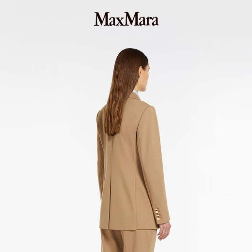 MaxMara 【臻选惠享】春夏女装双排扣针织夹克外套6911014106 驼色 34