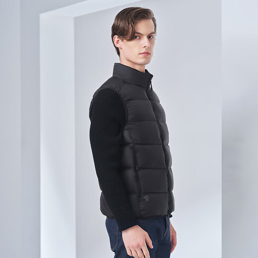 Tambor light down jacket vest for men with short stand-up collar, light and warm, comfortable vest with inner layer TA330033 black 175