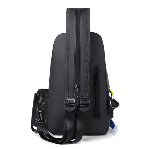 Kangaroo Men's Fashionable, Casual, Versatile and Comfortable New Large Capacity Shoulder Diagonal Water Cup Bag Outdoor Sports Chest Bag Black Single Bag
