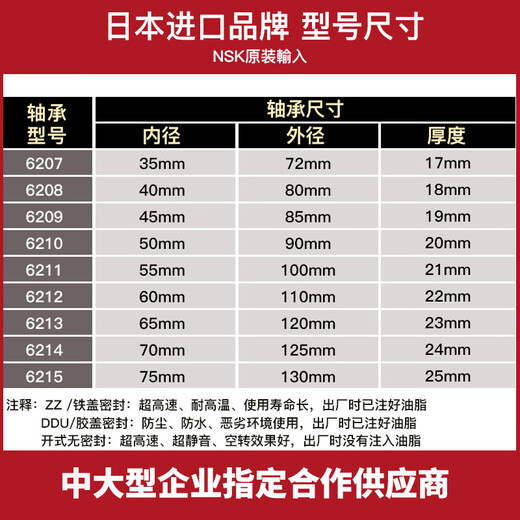 NSK高速轴承6206 6207 6208 6209 6210 6211 6212 6213ZZ D NSK6213ZZ铁封