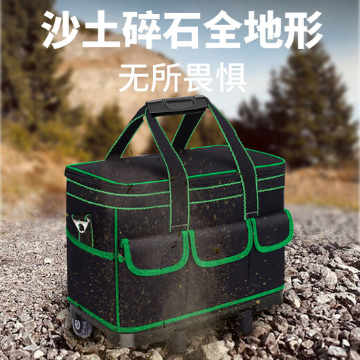 XMSJ pulley tool bag large pull rod roller canvas thickened multi-functional large capacity wear-resistant maintenance electrician main picture
