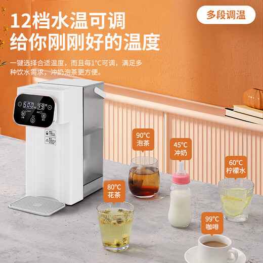 Taste of Life Good Lady British Good Lady Desktop Instant Hot Water Dispenser Filter Water Purifier Household Pure Drinking Machine Heating All-in-One Desktop Instant Hot Water Dispenser Small Mini Quick-Heat Portable Dual Display 3 Liter White Antibacterial + Mineral Filter + Stand Instant Heat Type