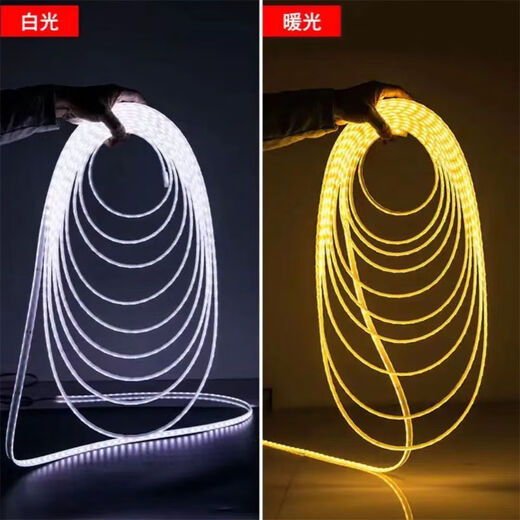 百幻BAIHUAN12V48v60v72v灯带摆摊夜市低压led灯摆地摊灯带防水三轮车电动车 夹子头12V[单独一块电瓶] 柔和暖黄1米[非防水]