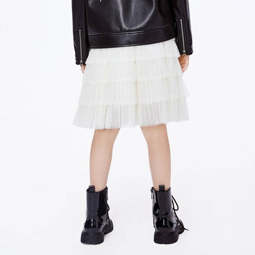 Little MO&Co. New Year's greetings clothing children's clothing skirt girls cake skirt mesh skirt skirt children's skirt short skirt beige color 110 110/53