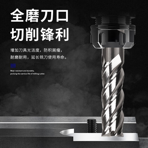 纪俪田定制75度整体金属陶瓷立铣刀圆鼻刀球刀光镜面P20淬火料CNC铣刀 610064F