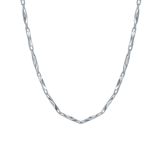 Saturday Fu PT950 Yuanbao Chain Clavicle Chain Beloved Platinum Necklace for Men and Women PT050889 About 3.91g 45cm
