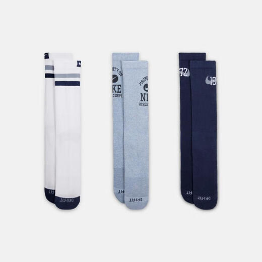耐克（NIKE）EVERYDAY 舒适速干中筒运动袜（3 双三色） FQ0325-902 M