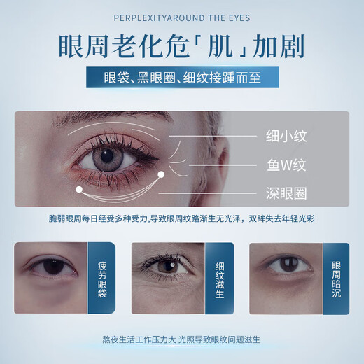 Hoxuntu美国进口眼霜淡化细纹提拉紧致黑眼圈眼袋补水抗皱男女士华精眼部 视黄醇眼霜 20g