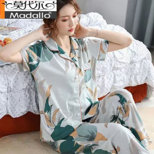Modal de mediana edad Madre Pajamás de algodón puro Summer pantalones de manga corta de verano