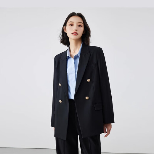 Lady Bird black suit suit for women's public examination high-end casual workplace formal wear commuting jacket interview suit TZ55 black suit + bootcut pants XL - suitable for 120-130 Jin Jin equals 0.5 kg can be worn