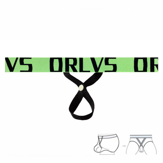 ORLVS Pure Desire Men's Thong Letter Belt Seamless Back Vacuum Underwear Revealing Buttocks Breathable Vacuum Men's Shorts T-Pants Green XL