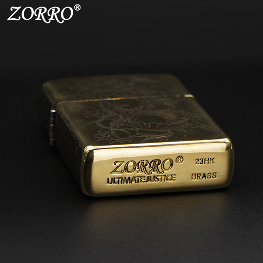 ZORRO佐罗打火机煤油防风原铜艺姑娘铜机五面精雕创意送男朋友礼物父亲 902原铜艺姑娘升级官字标内胆