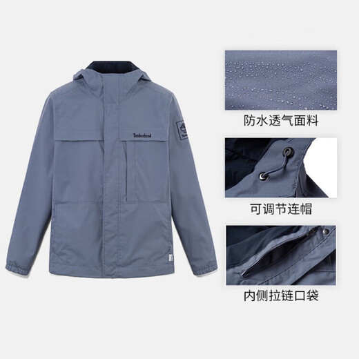 
Timberland Timberland Shock Clothes Men's Spring Outdoor Mountaineering Waterproof Windproof Hooded Hard Cover Jacket Men's A695W A695W073/Medium Blue XS 165
