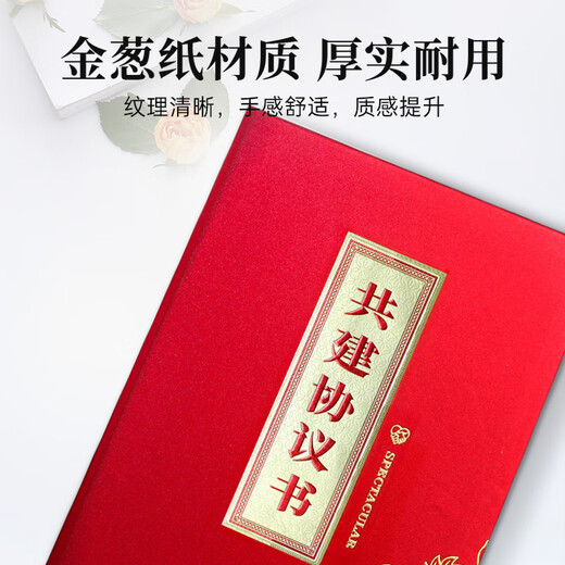 Deyin (befon) A4 co-construction agreement signing ceremony red high-end business signing letter strategic cooperation signing folder signing folder signing sheet 9738