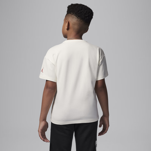 Nike (Nike) Jordan Jordan Jungen und Mädchen Big Children T-Shirt Pure Cotton Casual Round Hals Strickte Baumwolle IB9272 133 Segel Weiß xs
