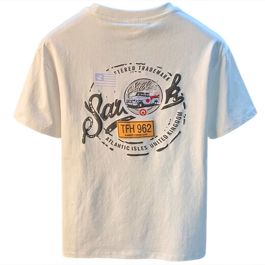 JEEP SPIRIT吉普T恤男夏季新款高端潮流印花t恤美式轻奢新疆棉舒适短袖T恤衫 绿色 【JSW9906薄荷绿】 3XL 建议体重151-165斤穿