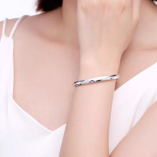 Yuan Shengfu's new PT950 high-quality fixed mouth gourd platinum bracelet, women's fashionable platinum bracelet, 15.30g, ring 58mm