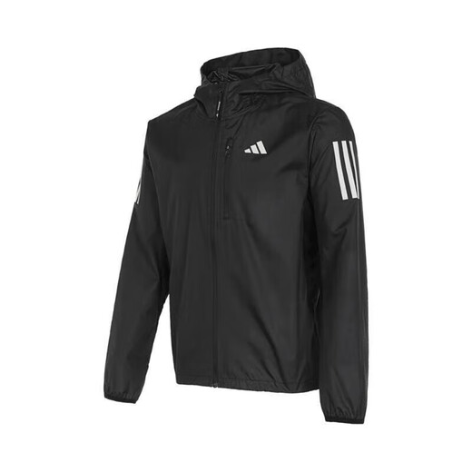 阿迪达斯（adidas）官方外套男装25春新款户外健身训练运动服三条纹防风连帽休闲夹克 IN1483 XL