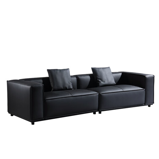 Shengxiang capa de la cabeza sofá luz simple lujo lujoso gran cuero de vaca sofá 9716 negro trío grande