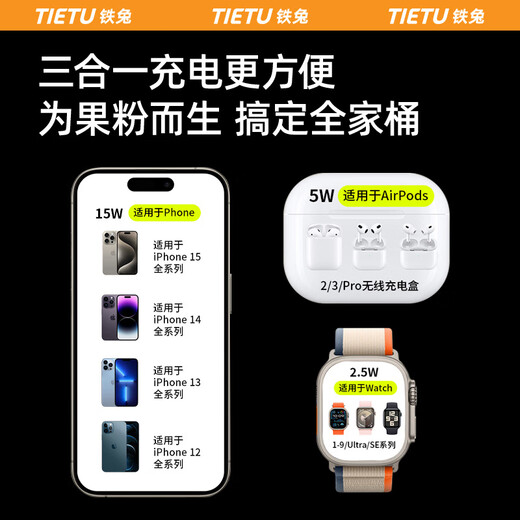 Iron Rabbit New National Standard 3C Safety Certification MagSafe External Battery Card Card Three-in-One Magnetic Power Bank Apple Huawei Xiaomi Universal Quick Charge Ultra-Thin Wireless Charging Portable Noble Black Card Magnetic Power Bank Magsafe External Battery 10000 mAh