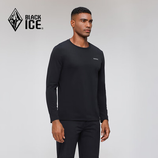 
Black ice outdoor autumn and winter men's sun protection moisture absorption and quick-drying antibacterial round neck long-sleeved T-shirt FDE3501 Black L