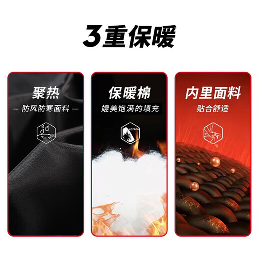 Warrior cotton coat men's winter thickened cotton jacket men's hooded loose warm cotton coat men's Korean style bread coat men