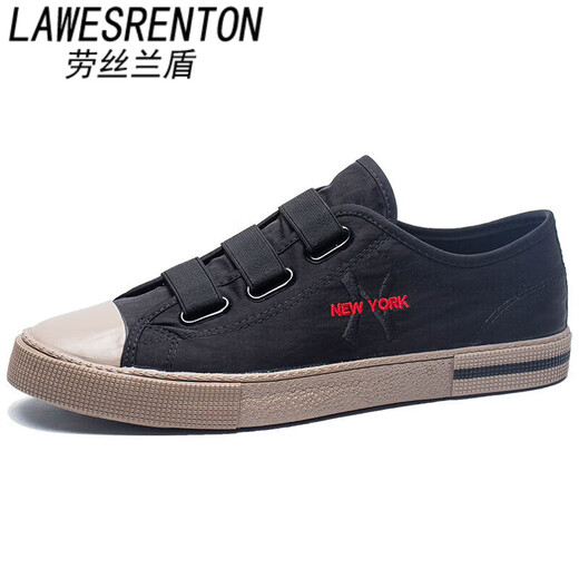 
LAWESRENTON brand canvas shoes men's 2025 summer new breathable trendy shoes casual board shoes one-foot lazy shoes men's shoes khaki 40