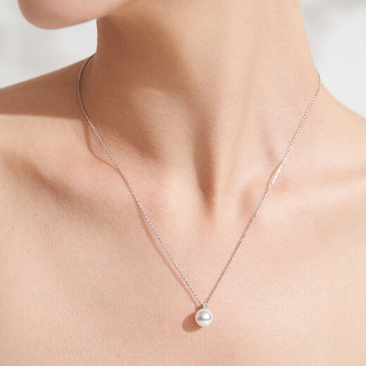 Tahitian akoya pearl pendant 8-8.5mm dot 18K gold diamond round high-gloss seawater pearl necklace for your lover