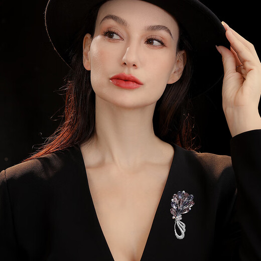 Oppenheim benheart Danish flower brooch high-end exquisite fashion light luxury pin suit coat accessories corsage brooch-flower gradient purple