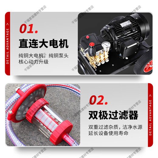 五阆机械管道试压泵全铜消防试水打压机电动大型水管打压工程高压泵 HS/688S型220V2.2kw