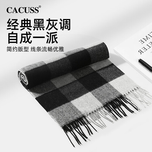 CACUSS WOOL SCARF CHARME D'HIVER HEMS MENS ET Échec épaissie Boîte cadeau haut de gamme pour le cadeau d'anniversaire de papa