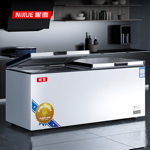Nixue Commercial großer Gefrierschrank Doppel-Temperature Doppel-Zimmer-Gefrierschrank Horizontaler Gefrierschrank Gefrierschrank Displanschrank großer Gefrierschrank 828 Doppeltemperatur-Gefrierschrank Gefrierschrank