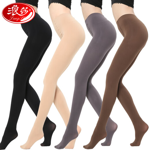 Langsha stockings for women, spring and autumn, thick anti-snatch leggings, thick body stockings, crotch tights, medium thick pantyhose, one size fits all/black, 3 pairs, 120D suitable for 10-15