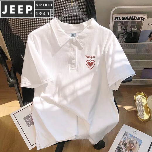 Jeep Spiritpolo Base Base Shirt Summer's Summer Hong Kong Estilo de camiseta de colas japonesa Hong Kong Nicho de gran tamaño [3878*yx Love] -Black M 80-110Jin [Jin equivale a 0.5 kg]