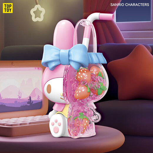 
TOP TOY Sanrio family bubble soda big doll series building block assembly magnetic toys, gifts for girls and children, blueberry bubble water (big eared dog)