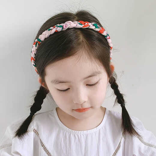 Tang Funi fabric twist hairband for girls, no harm to the headband, teeth, anti-slip, hair press, little girl, children's hairpin, headband, hair accessory, pink