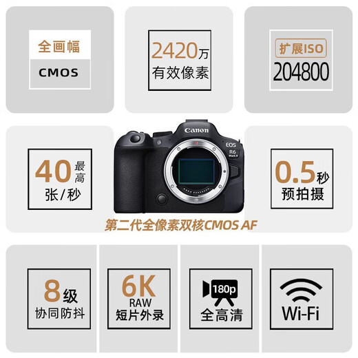 Canon EOS R6 Mark II R6 second generation R62 full-frame microcamera R6 II RF50mm F1.8 STM standard