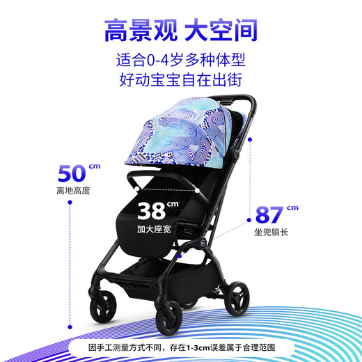 Hubeier (HBR) stroller lightweight and high landscape children's stroller can sit and lie down Mpro automatic car collection Fantasy color blue green