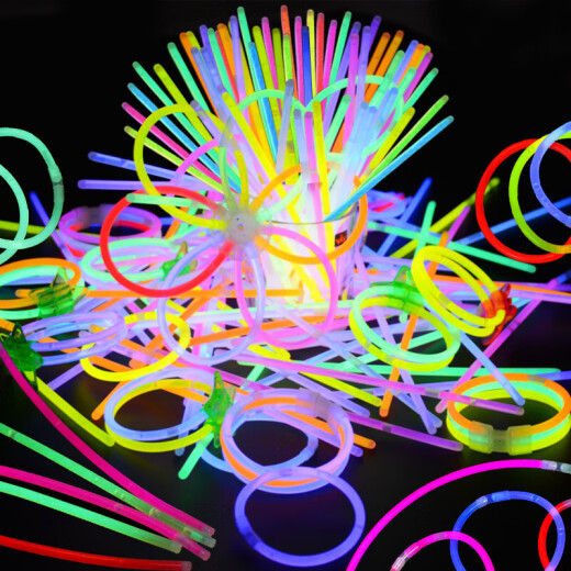 Xinxin Jingyi glow stick light stick concert props birthday party party colorful silver light stick night running and dancing 100 sticks