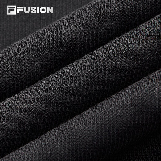 Robe tricotée Fila Fusion pour femmes 2025 Été Nouvelle jupe T-shirt irrégulière à la mode, noir - BK S 160 / 80A / S