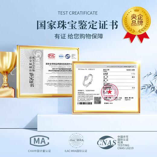 中国黄金（CHINA GOLD）铂金钻石戒指女白金求结婚钻戒七夕情人节礼物送女友老婆生日实用 【京速达】铂金一吻定情戒指定价