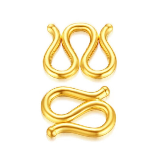 Fat Donglai same style 18k gold necklace buckle head S buckle 18K gold bracelet buckle pendant buckle necklace buckle clip buckle diy with W buckle head (9*10mm)