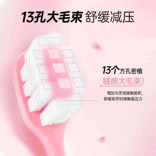 
Pepper adult soft bristle toothbrush small wide head cherry blossom soft bristle, ultra-fine hair combination, home wear [Shop manager recommends to close eyes] 1 card 3 pieces