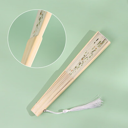 TaTanice folding fan Chinese style classical 6.5 inch female fan silk fan dance performance fan photo birthday gift