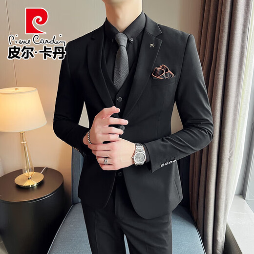
Pierre cardin groom suit suit men business professional formal wear wedding dress handsome casual slim big size suit men LJT9889 medium gray two-piece suit (suit + trousers) 3XL height 165-185 weight 145-150Jin [Jin equals 0.5 kg]
