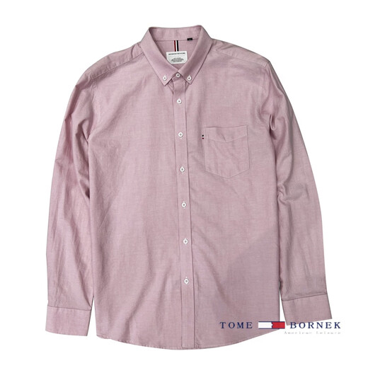 TOME BORNEK汤米棉长袖衬衫男士2025春季新款全棉衬衣中年口袋休闲寸衫 白色 2XL 185【建议160-175斤穿】