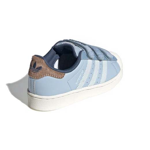 阿迪达斯 （adidas）童鞋24秋儿童三叶草像素图案贝壳头小白鞋男女小童运动板鞋IH3496 IH3291 （牛仔布款） 28 码/10k/脚长16.5cm