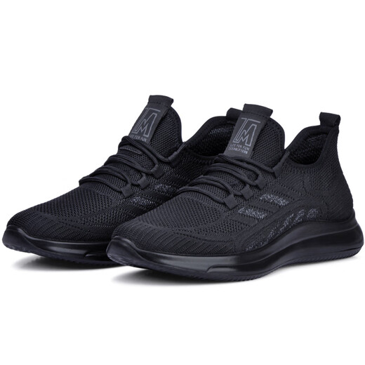 
Qianhongfu summer breathable middle-aged and elderly casual sports shoes men's mesh black work shoes cloth shoes men's single shoes spring and autumn shoes men's shoes A03-6630 black 42