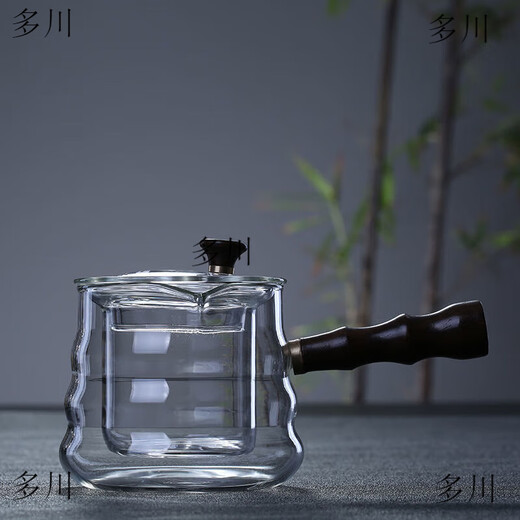 Glass teapot, high temperature resistant side, glass teapot, Kung Fu filter separation, tea infuser, tea brewer, thickened teapot, household tea set, teapot lid (universal model)