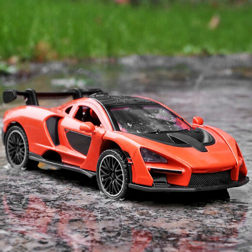 Kawei McLaren Senna modelo de coche para niño, aleación de simulación, coche deportivo de lujo, coche de juguete para niños, color morado